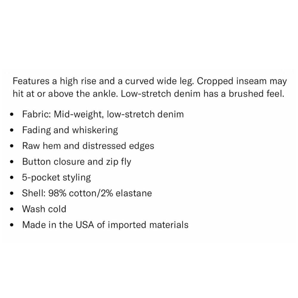 MOTHER Half Pipe Ankle Fray I Confess High Waist Wide Leg Crop 23 - Picture 15 of 16